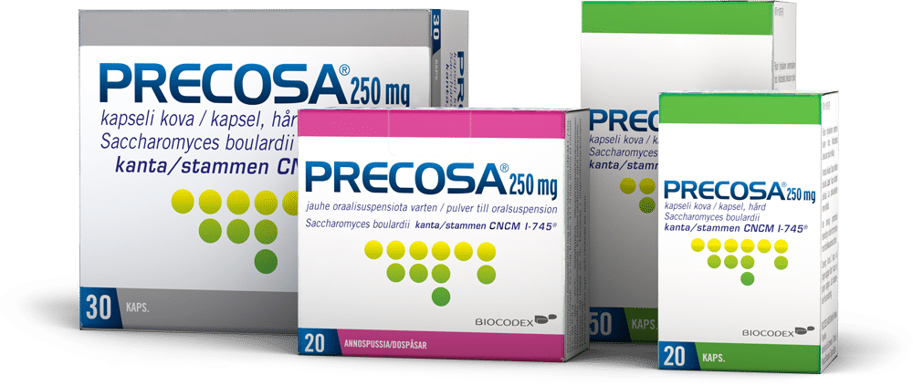 Precosa-lääkeprobiootti - pakkaukset